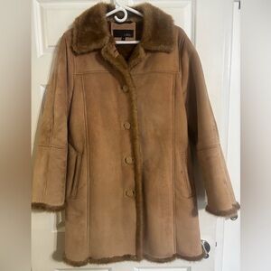 UTEX Faux Suede Fur Jacket Coat MEDIUM